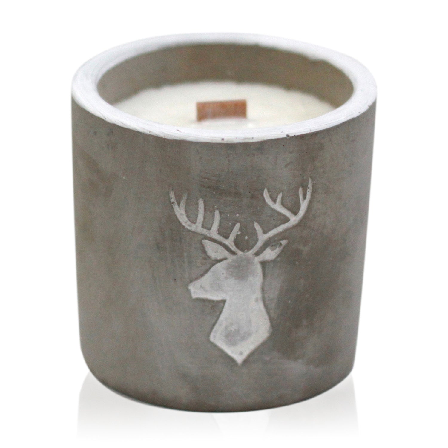 Whiskey & Woodsmoke Ceramic Stag Head Candle